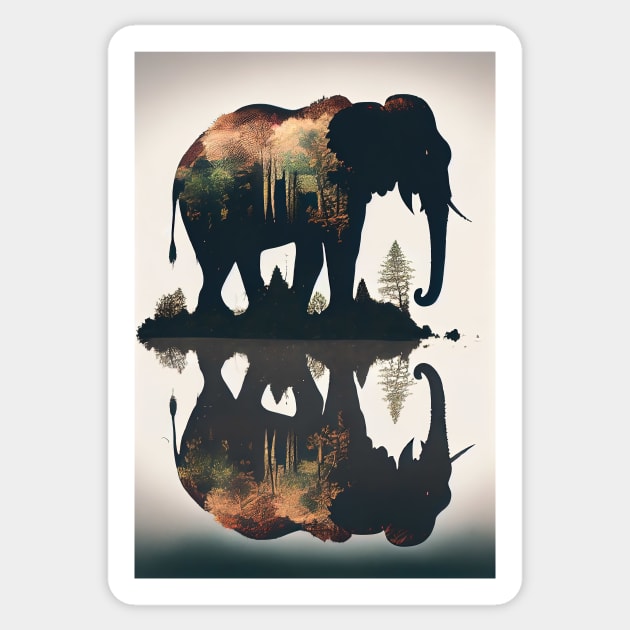 Elephant double exposure Sticker by ABART BY ALEXST 